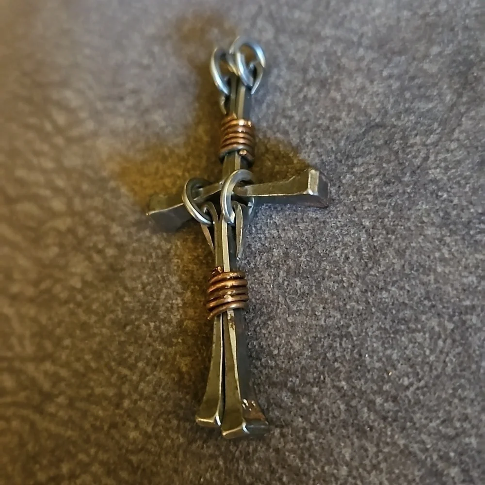 Horseshoe Nail Rustic Cross